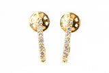 Diamond "J" Huggie Earrings - 14k Yellow Gold - 0.35ctw