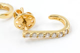 Diamond "J" Huggie Earrings - 14k Yellow Gold - 0.35ctw