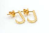 Diamond "J" Huggie Earrings - 14k Yellow Gold - 0.35ctw