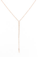 Diamond Lariat Necklace - 14k Rose Gold - 0.15 ctw
