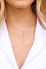 Diamond Lariat Necklace - 14k Rose Gold - 0.15 ctw