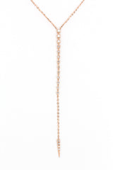 Diamond Lariat Necklace - 14k Rose Gold - 0.15 ctw