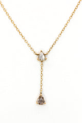 Diamond Lariat Necklace -  14k Yellow Gold - 0.84ctw