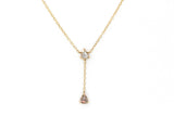 Diamond Lariat Necklace -  14k Yellow Gold - 0.84ctw