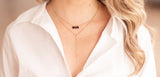 Diamond Lariat Necklace - 10k Yellow Gold - 0.10ctw