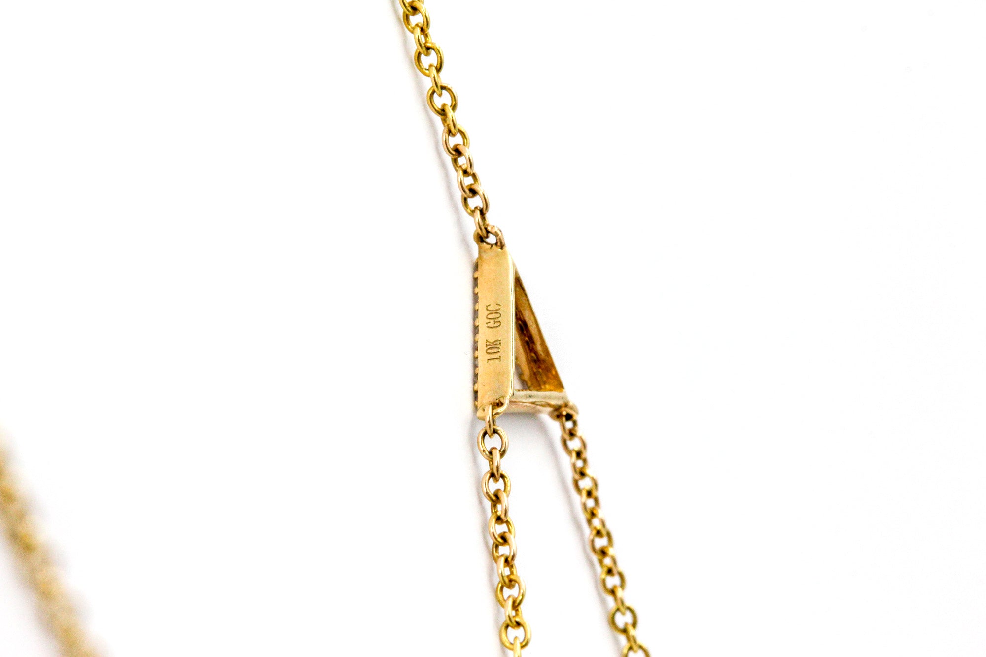 Diamond Lariat Necklace - 10k Yellow Gold - 0.10ctw