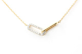 Diamond Link Necklace - 14k Yellow Gold - 0.10ctw