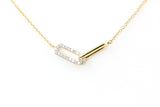Diamond Link Necklace - 14k Yellow Gold - 0.10ctw