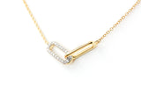 Diamond Link Necklace - 14k Yellow Gold - 0.10ctw