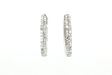 Diamond Octagon Huggie Earrings - 10k White Gold - 0.22ctw