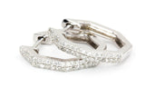 Diamond Octagon Huggie Earrings - 10k White Gold - 0.22ctw