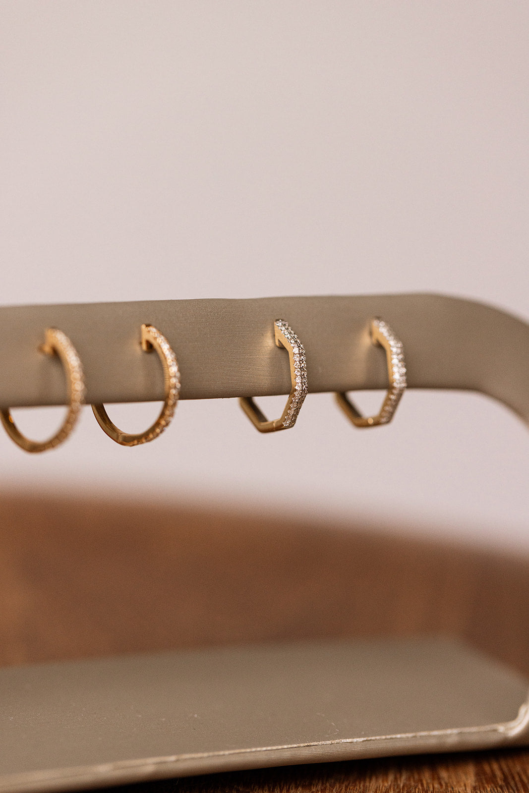 Diamond Octagon Huggie Earrings - 10k Yellow Gold - 0.22ctw