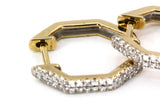 Diamond Octagon Huggie Earrings - 10k Yellow Gold - 0.22ctw