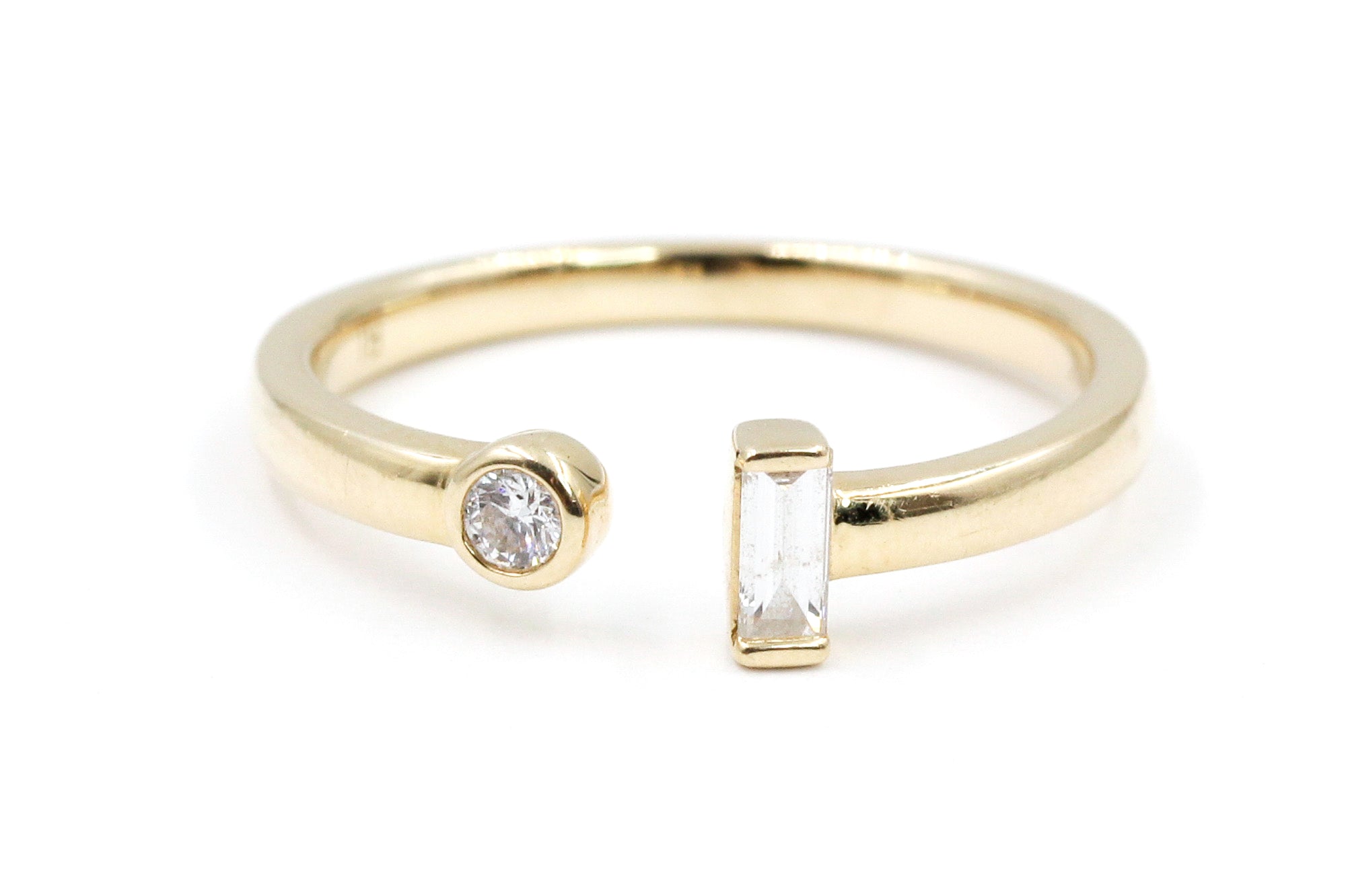 Diamond Open Band Ring - 14k Yellow Gold - 0.15ctw