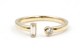 Diamond Open Band Ring - 14k Yellow Gold - 0.15ctw