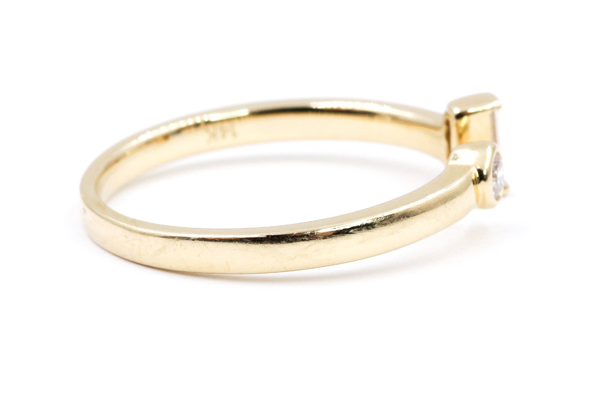 Diamond Open Band Ring - 14k Yellow Gold - 0.15ctw