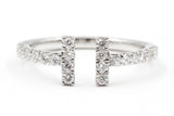 Diamond Open Bar Ring - 14k White Gold - 0.40ctw
