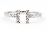 Diamond Open Bar Ring - 14k White Gold - 0.40ctw