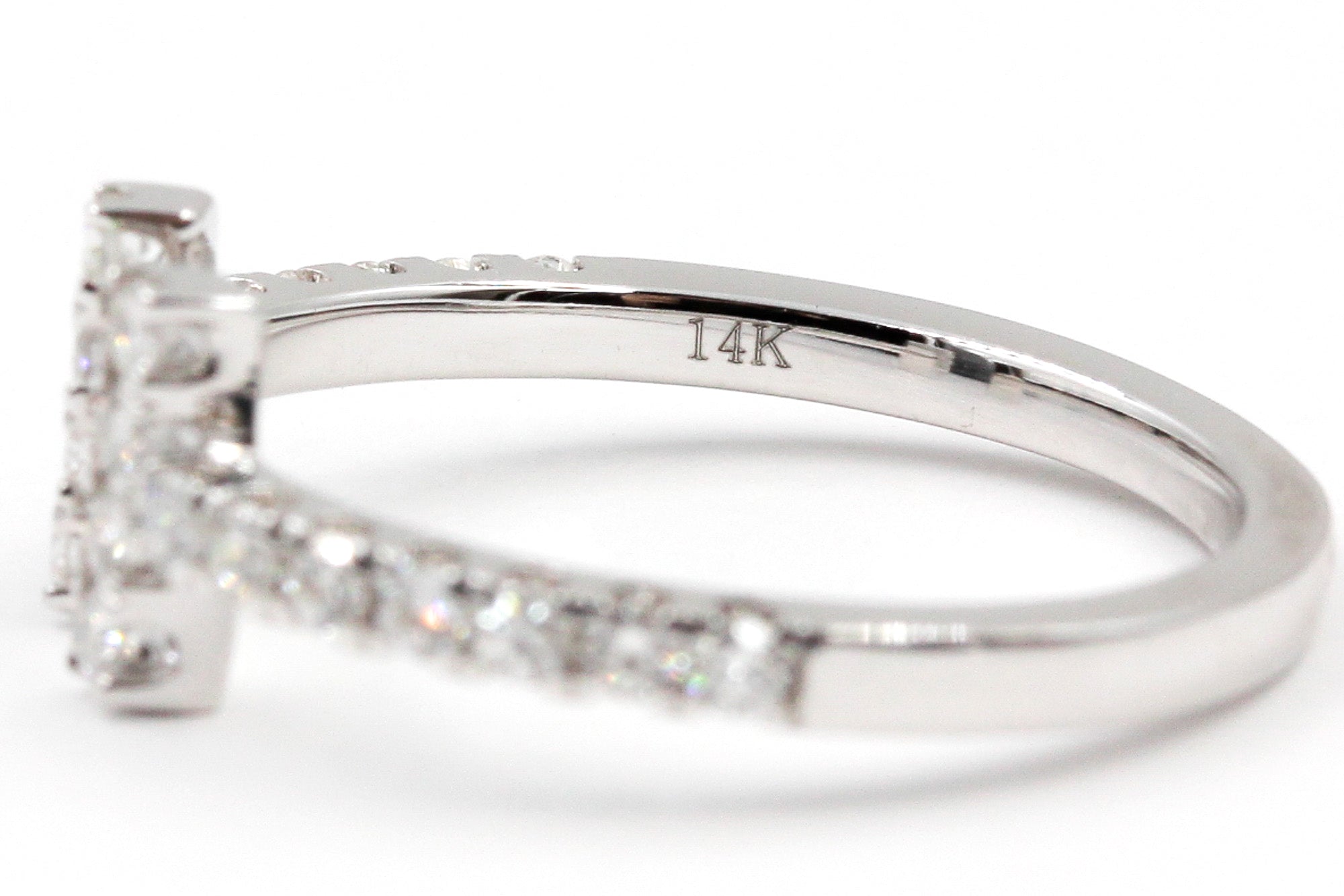 Diamond Open Bar Ring - 14k White Gold - 0.40ctw