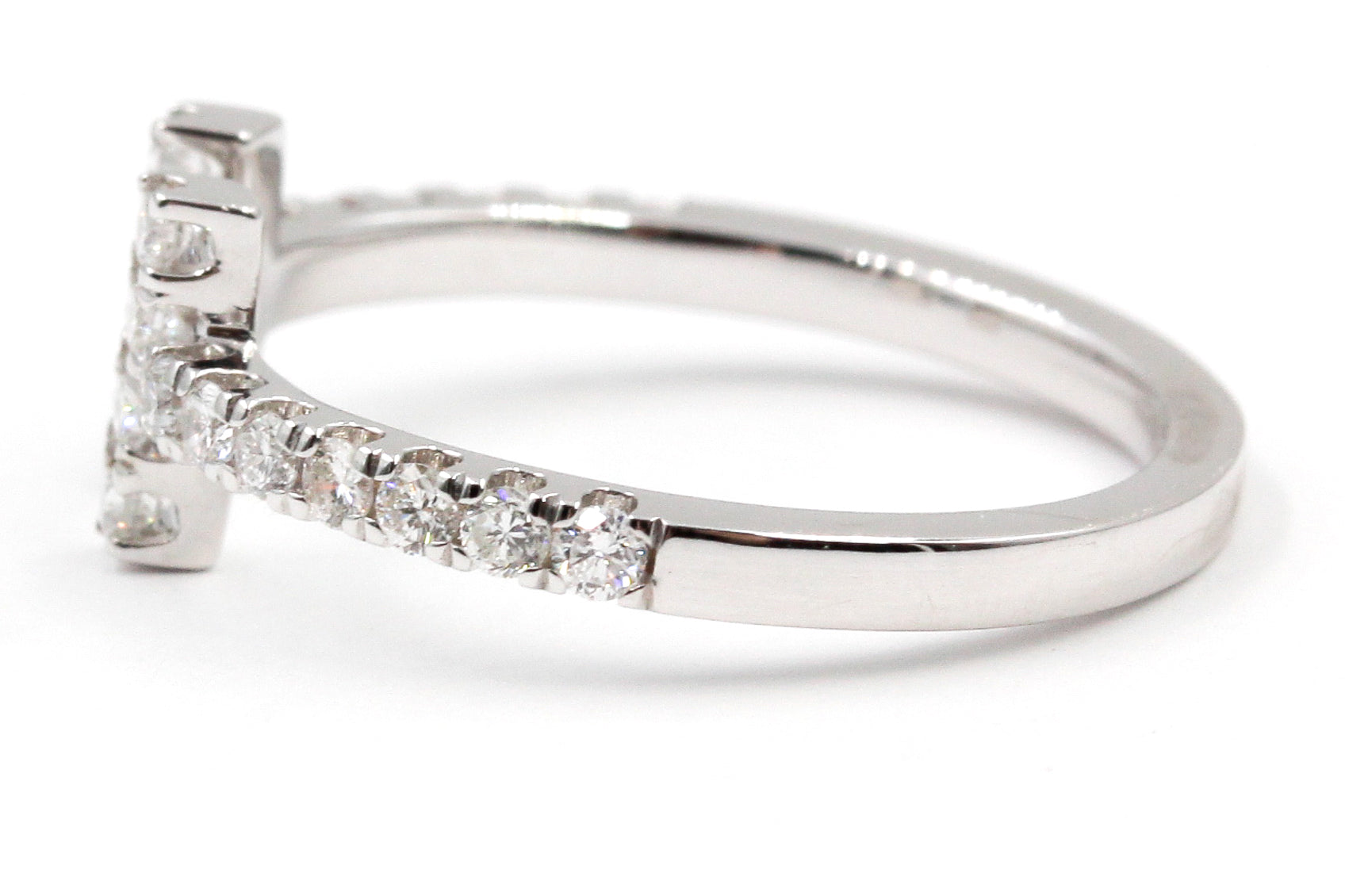 Diamond Open Bar Ring - 14k White Gold - 0.40ctw