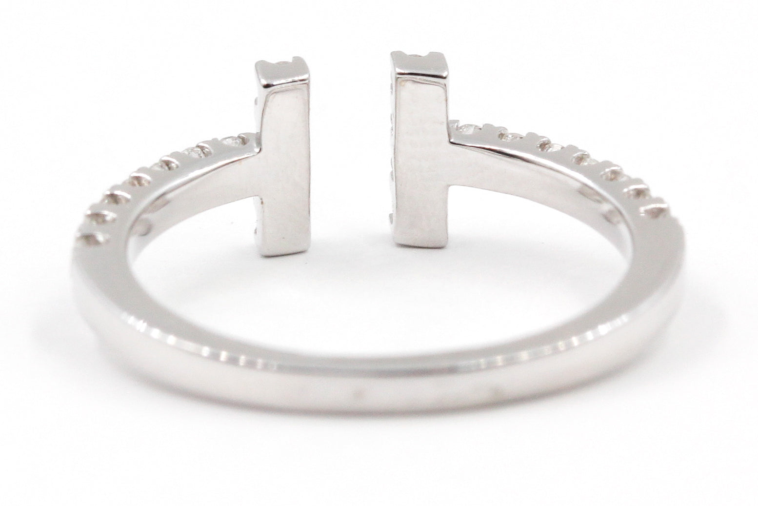 Diamond Open Bar Ring - 14k White Gold - 0.40ctw
