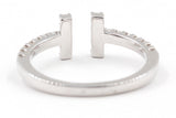Diamond Open Bar Ring - 14k White Gold - 0.40ctw