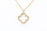 Diamond Open Clover Necklace - 14k Yellow Gold - 0.08ctw