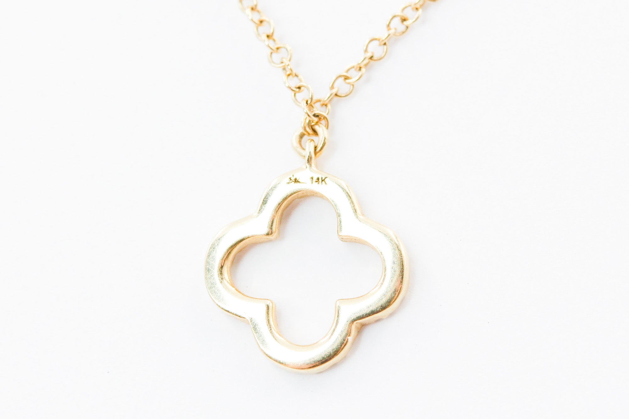 Diamond Open Clover Necklace - 14k Yellow Gold - 0.08ctw