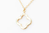 Diamond Open Clover Necklace - 14k Yellow Gold - 0.08ctw