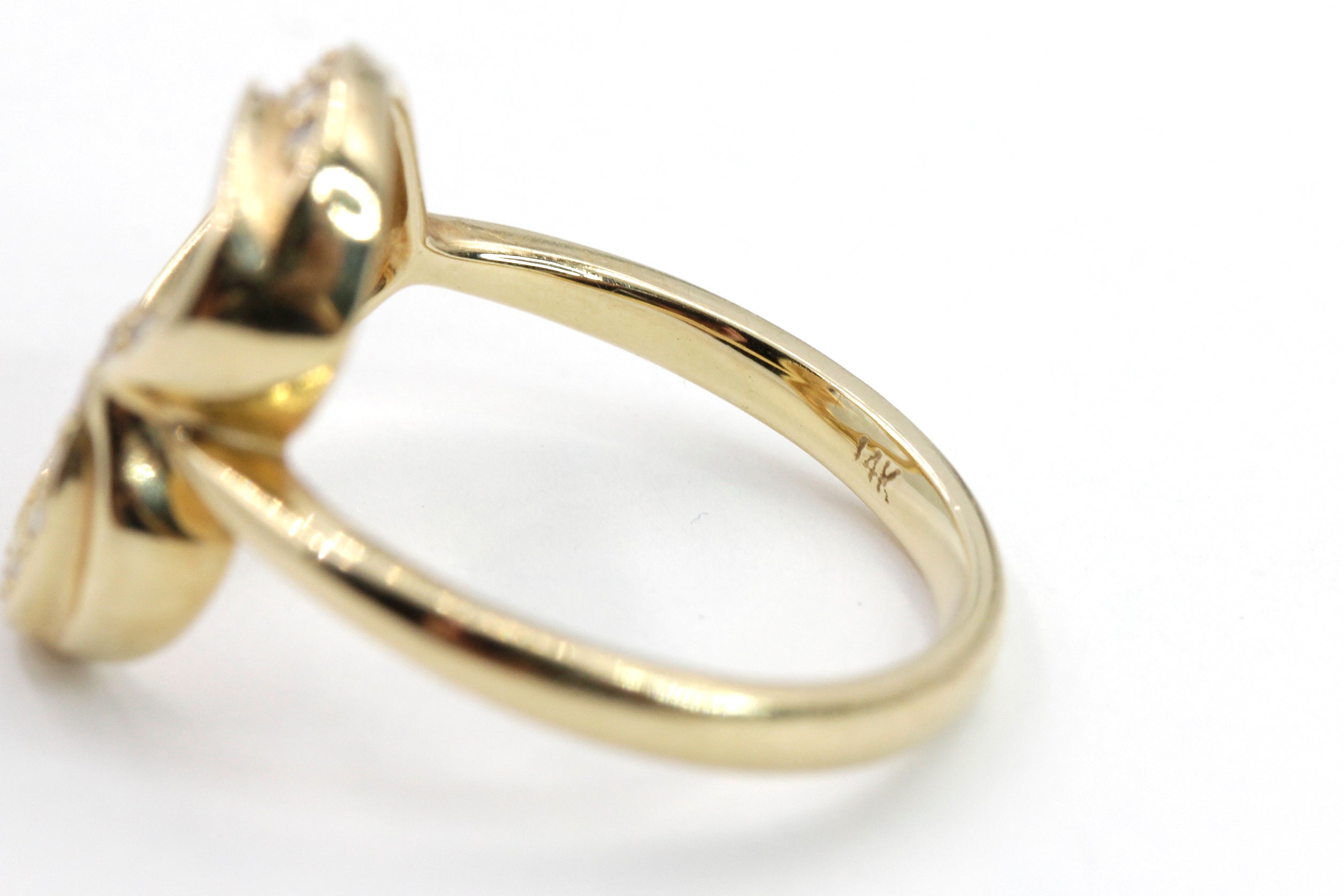 Diamond Open Heart Ring - 14k Gold