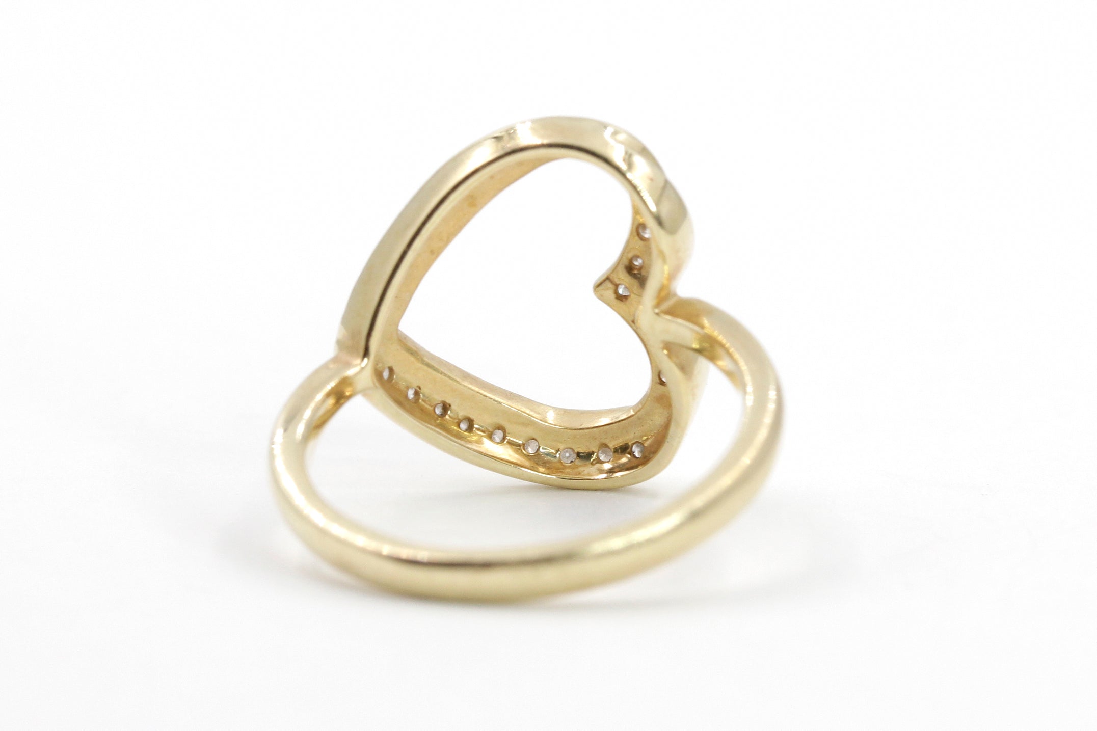 Diamond Open Heart Ring - 14k Gold