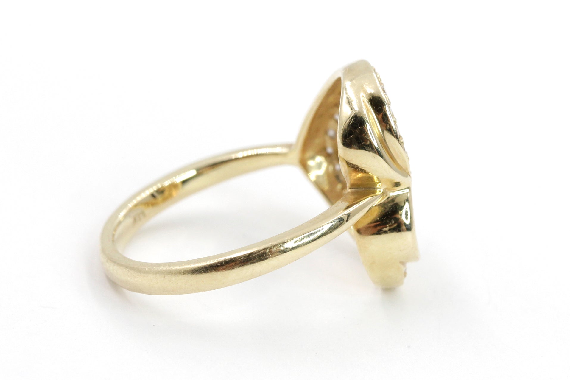 Diamond Open Heart Ring - 14k Gold