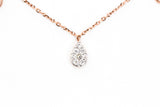 Diamond Pear Drop Necklace - 14k Rose Gold - 0.12ctw