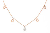 Diamond Pear Drop Necklace - 14k Rose Gold - 0.12ctw