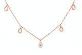 Diamond Pear Drop Necklace - 14k Rose Gold - 0.12ctw