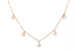 Diamond Pear Drop Necklace - 14k Rose Gold - 0.12ctw
