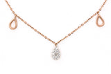 Diamond Pear Drop Necklace - 14k Rose Gold - 0.12ctw
