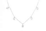 Diamond Pear Drop Necklace - 14k White Gold - 0.12ctw