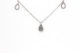 Diamond Pear Drop Necklace - 14k White Gold - 0.12ctw