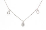 Diamond Pear Drop Necklace - 14k White Gold - 0.12ctw