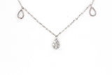 Diamond Pear Drop Necklace - 14k White Gold - 0.12ctw