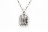 Diamond Pendant Necklace - 14k White Gold - 0.47ctw