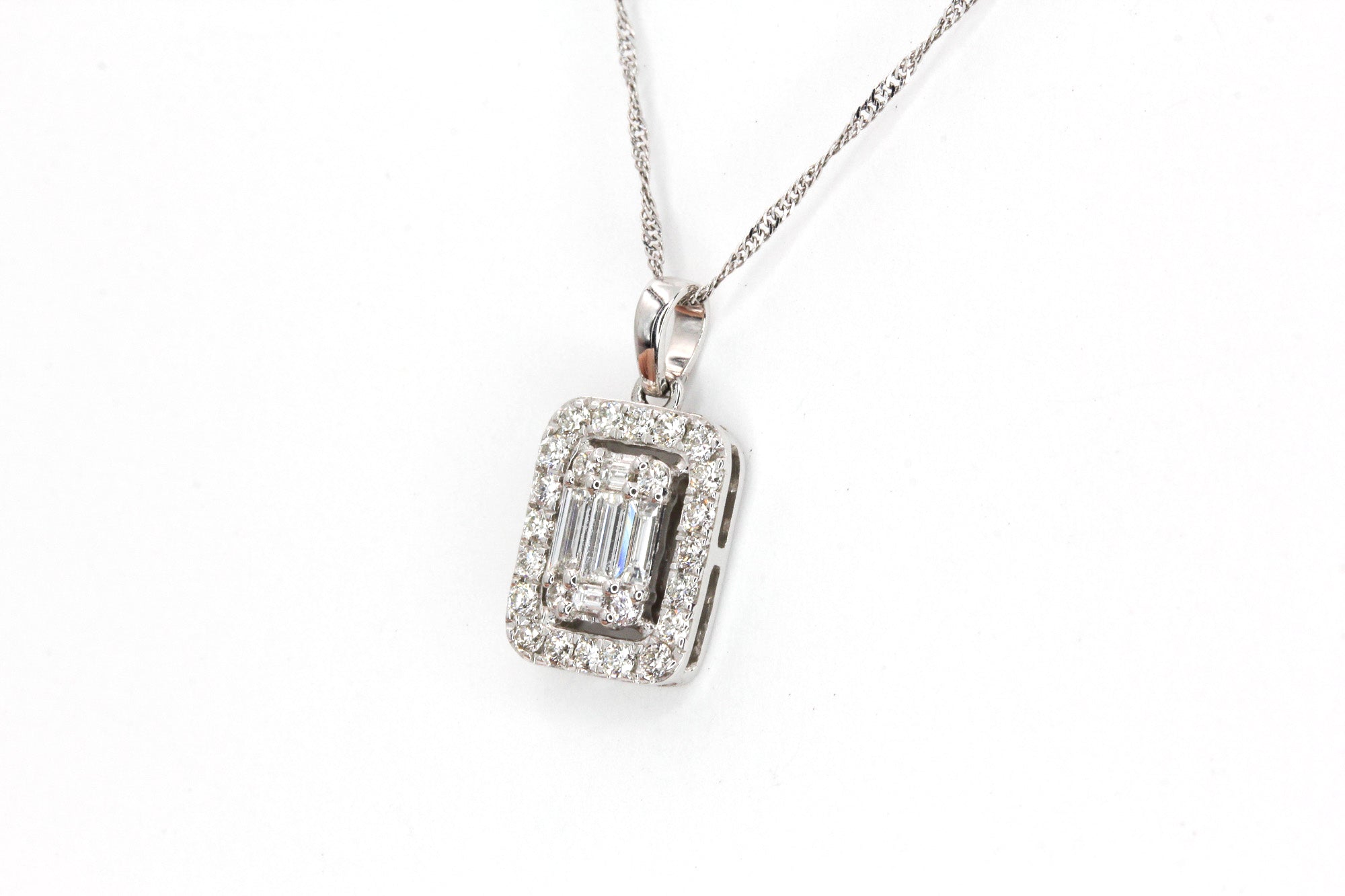 Diamond Pendant Necklace - 14k White Gold - 0.47ctw