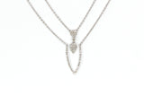 Diamond Pendant Layered Necklace - 14k White Gold - 0.25ctw