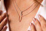 Diamond Pendant Layered Necklace - 14k White Gold - 0.25ctw