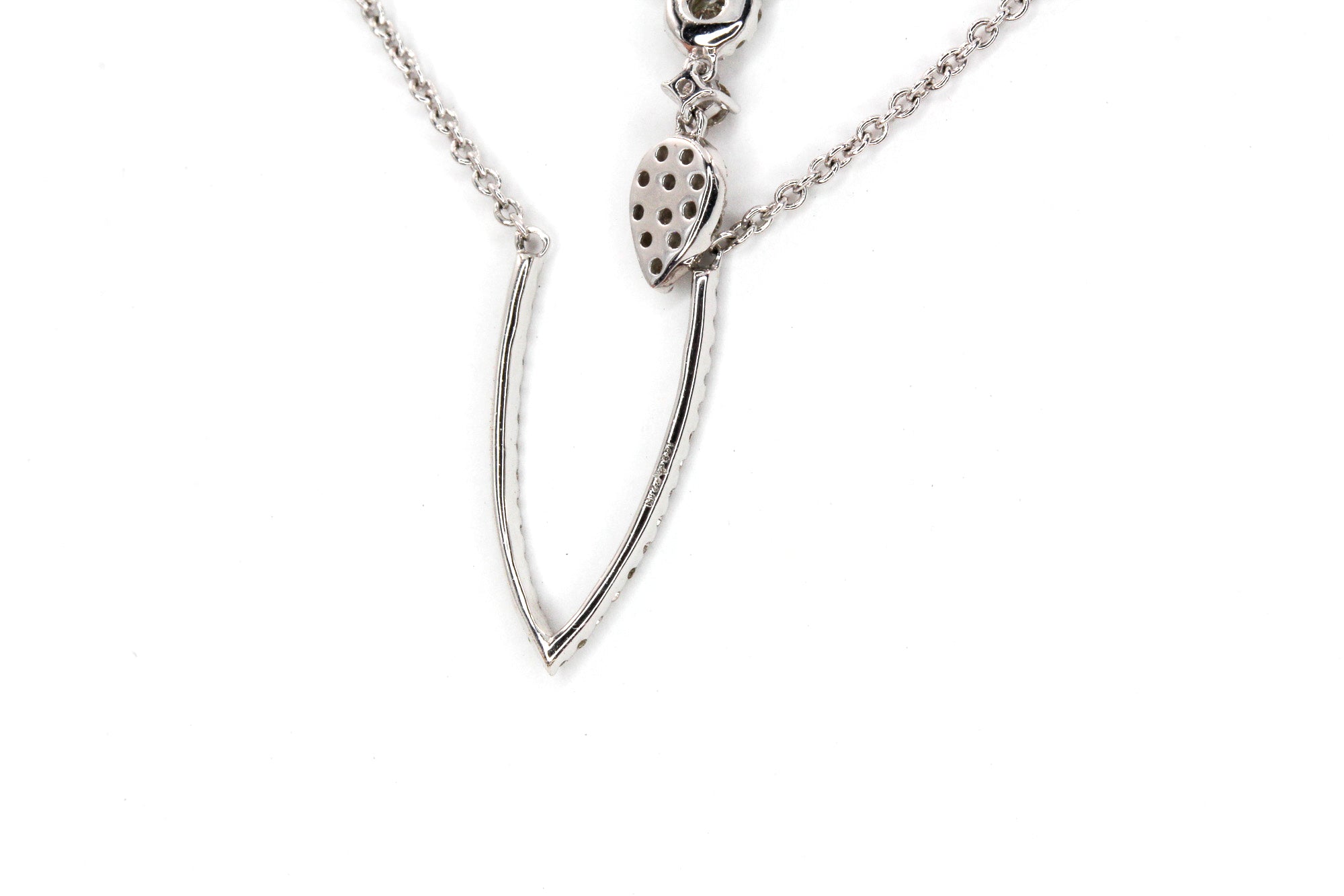 Diamond Pendant Layered Necklace - 14k White Gold - 0.25ctw