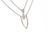 Diamond Pendant Layered Necklace - 14k White Gold - 0.25ctw