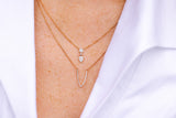 Diamond Pendant Layered Necklace - 14k Rose Gold - 0.25ctw