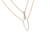 Diamond Pendant Layered Necklace - 14k Rose Gold - 0.25ctw