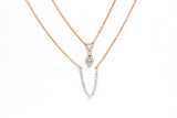 Diamond Pendant Layered Necklace - 14k Rose Gold - 0.25ctw